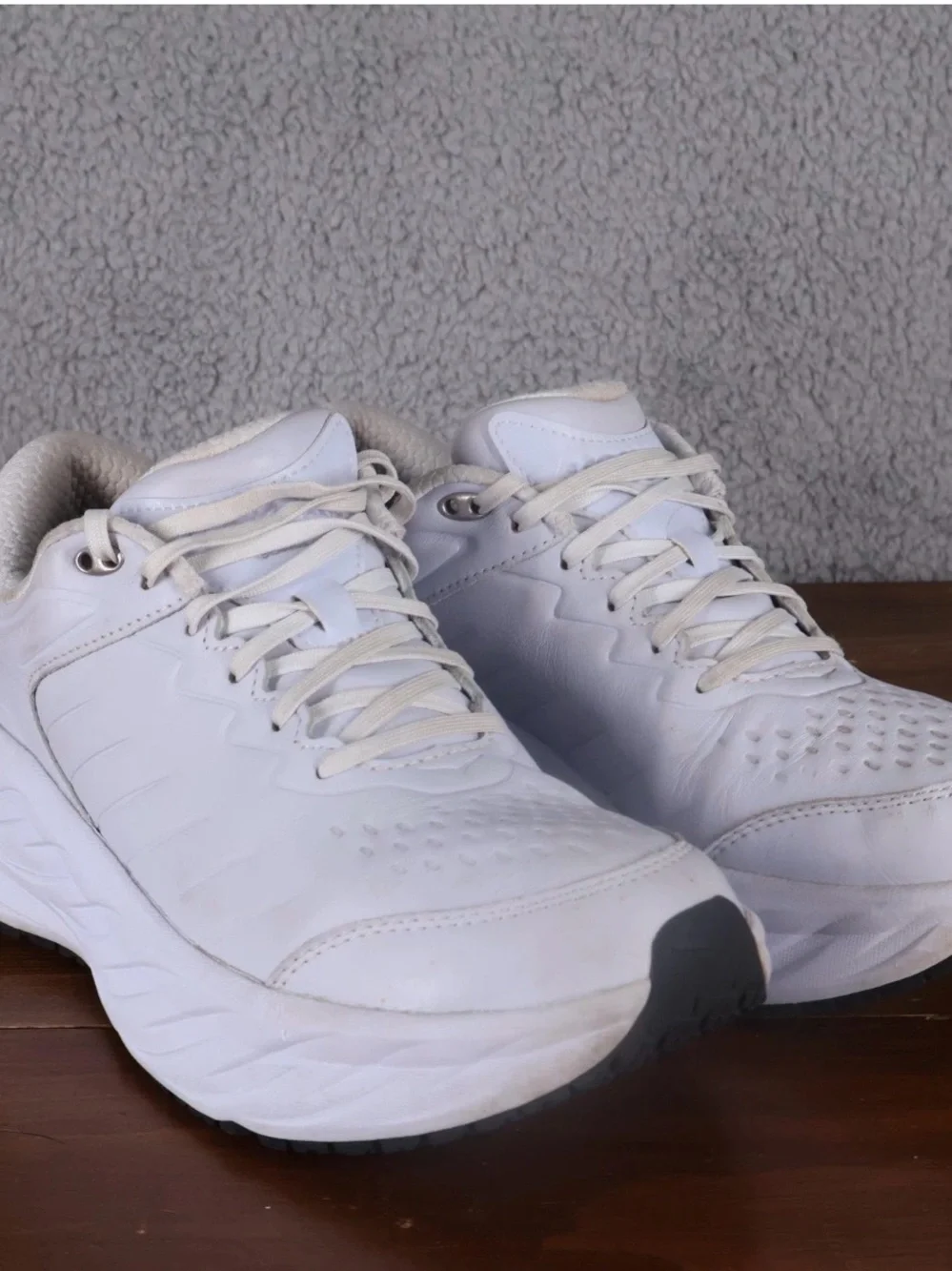 Hoka White Athletic Walking Shoes